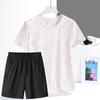 Ice Silk Set Women's Summer Thin Running Sports Leisure Breathable Quick Drying Short Set Loose Women's Two Piece Set