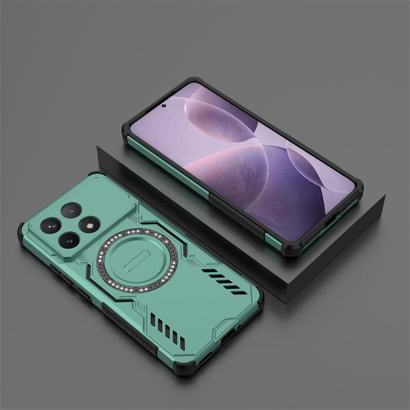Armor Case For Xiaomi Poco F6 Pro Magnetic Adsorption Wireless Charge Back Cover Poco F6 F7 Pro X6 Pro Case For Poco F6 Pro Case