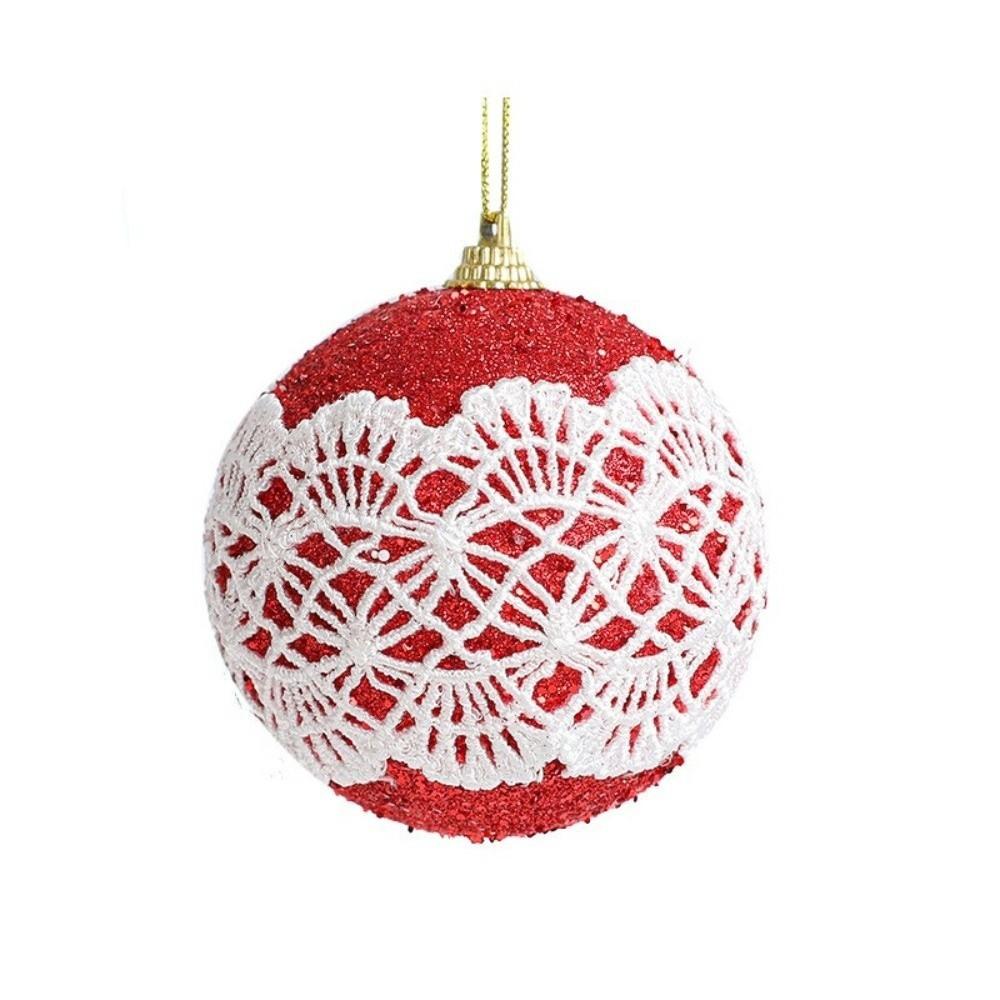 New 8cm Christmas Ball Lace Foam Xmas Tree Ornament Christmas Supplies New Year