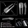 504 Pcs False Nail Tips Semi-Matte Finish Almond French Coffin Stiletto Oval Square Shapes With Front Edge Thickened Fingertips