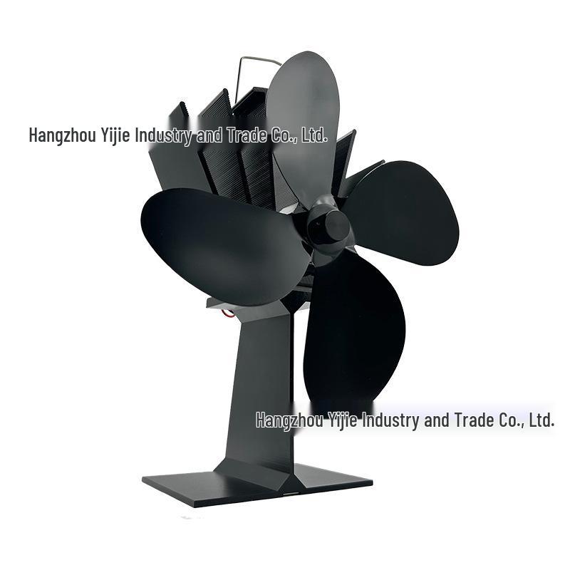 Heat-Powered 4-Blade Wood Fireplace Fan