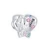 925 Silver Heart Sea Turtle Starfish Flower Pendant Bead for Women DIY Necklace Bracelet Jewelry Gift