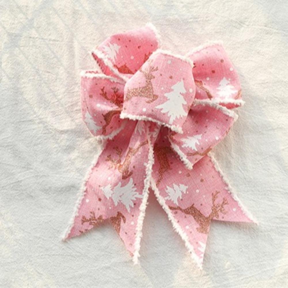 New 2m Christmas Ribbon DIY Xmas Gift Fabric Swirl Ribbon Lmitation Linen Christmas Tree Ribbon Burlap Ribbon