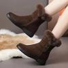 Non-Slip Fleece Lined Thickened Winter Boots Women's New Style Mom's Warm Cotton Shoes Short Boots Rabbit Fur Sole