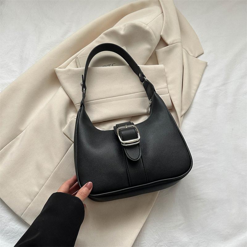Street Fashion Pu Crossbody Bag Trendy Shoulder Bag For Daily Wear Black White 2023 Summer New Armpit Bag