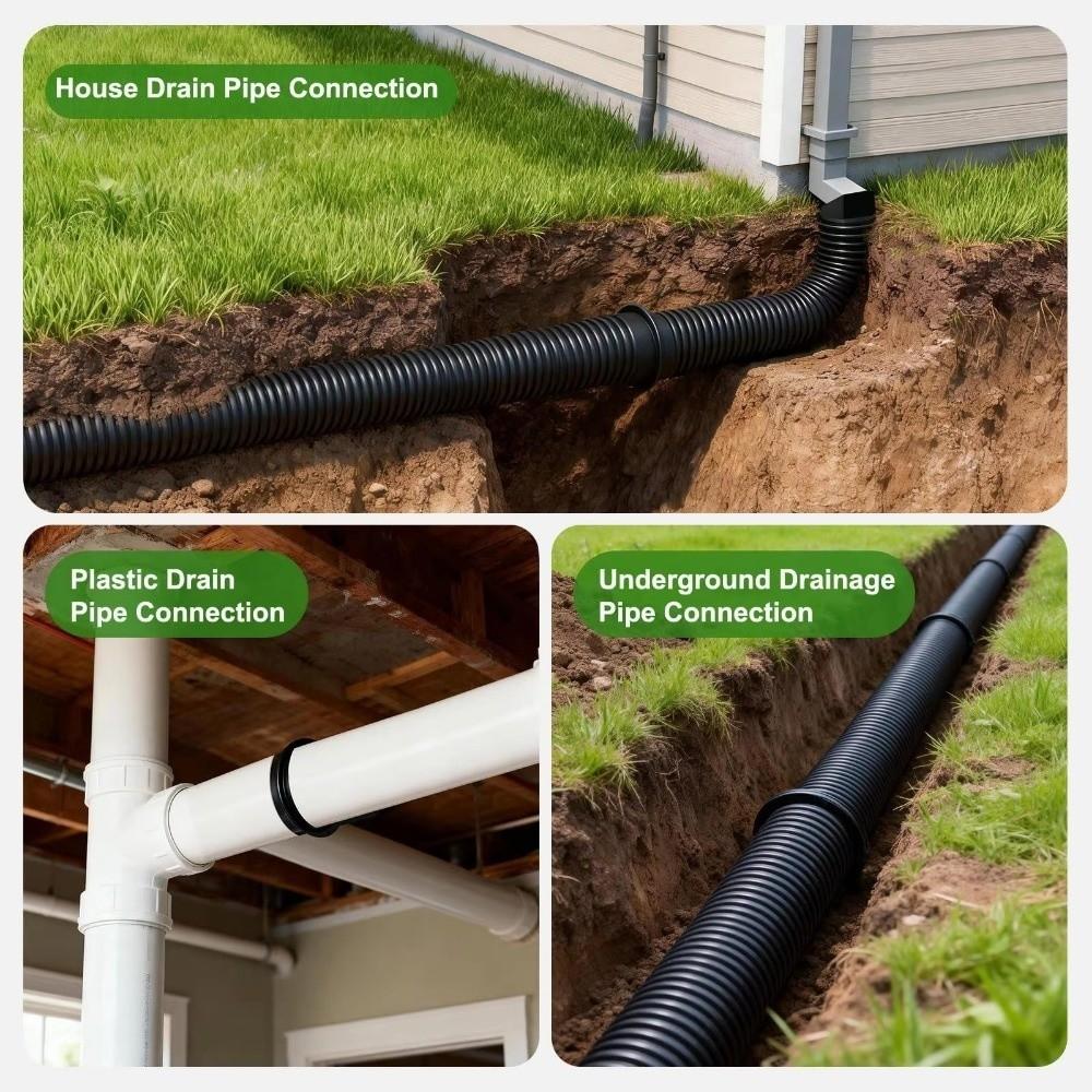 4-inch Pipe Internal Coupling Durable Drainage Adapter Fitting PVC Pipe Joint Corrugated  Boat