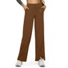 Women's Casual High-waisted Straight-leg Pants, Loose Pocket Yoga Pants