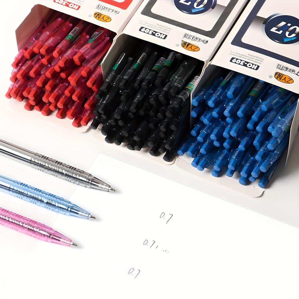 16pcs Press 0.7mm Round Ballpoint Pen Free Horse Round Ballpoint Pen Black Blue Red Ballpoint Pen Quick Drying Writing Smooth