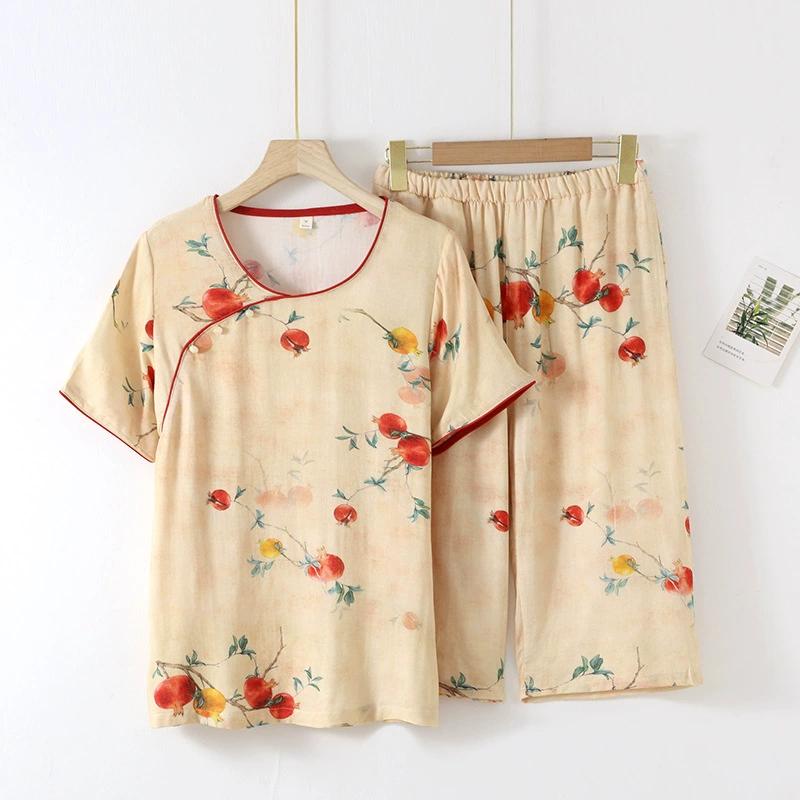 Sleepwear Clothes for Women Spring and Summer Cute Sweet Printed Casual Long Sleeved Long Pants Pyjama Set