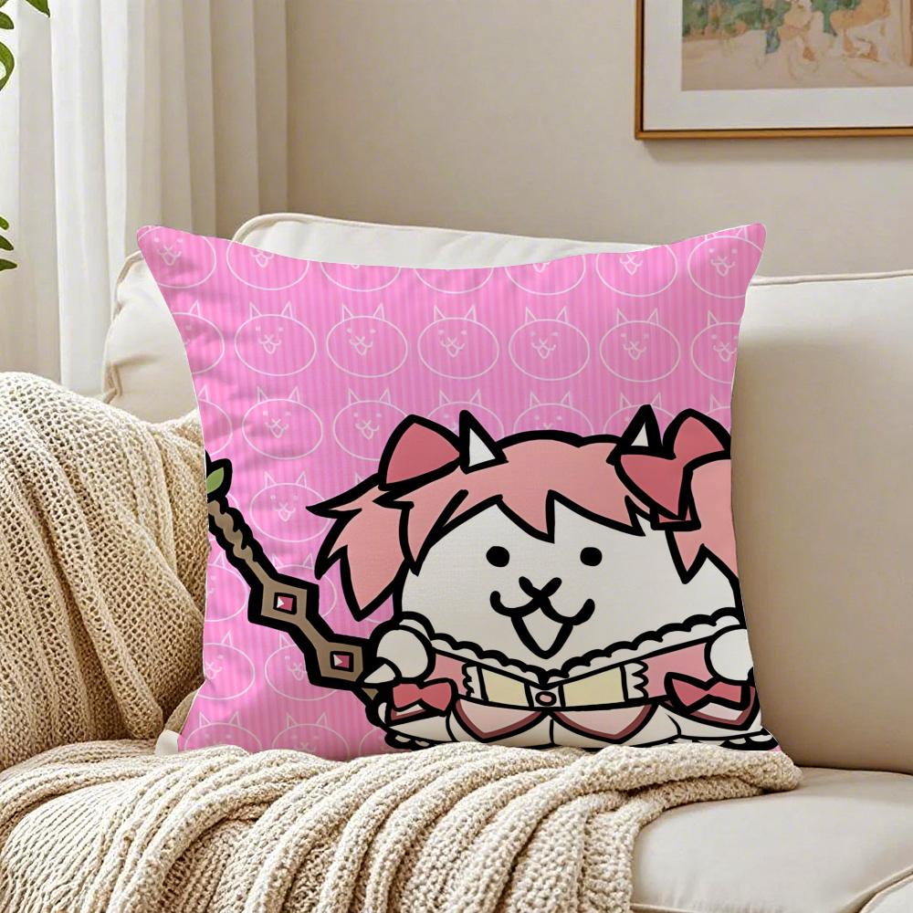Tower Defense Japanisches Spiel BBattle Cats Kissenbezug Kissenhülle Milbenschutz Wohnzimmer Sofa Dekor Kissen Zimmer