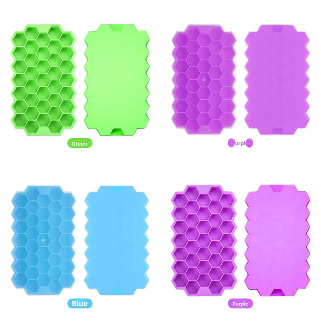 Silicone Ice Cube Tray With Lid For Home Kitchen And Party Use