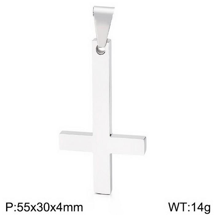 Titanium Steel Simple Cross Necklace Pendant, Stainless Steel Jewelry