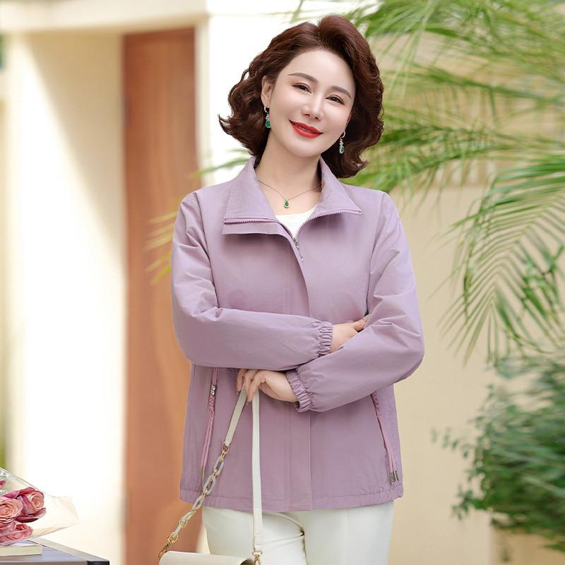 

Mom s 2026 Spring & Autumn Loose Fit Short Windbreaker for Middle-aged & Elderly Women 3XL 60-68kg