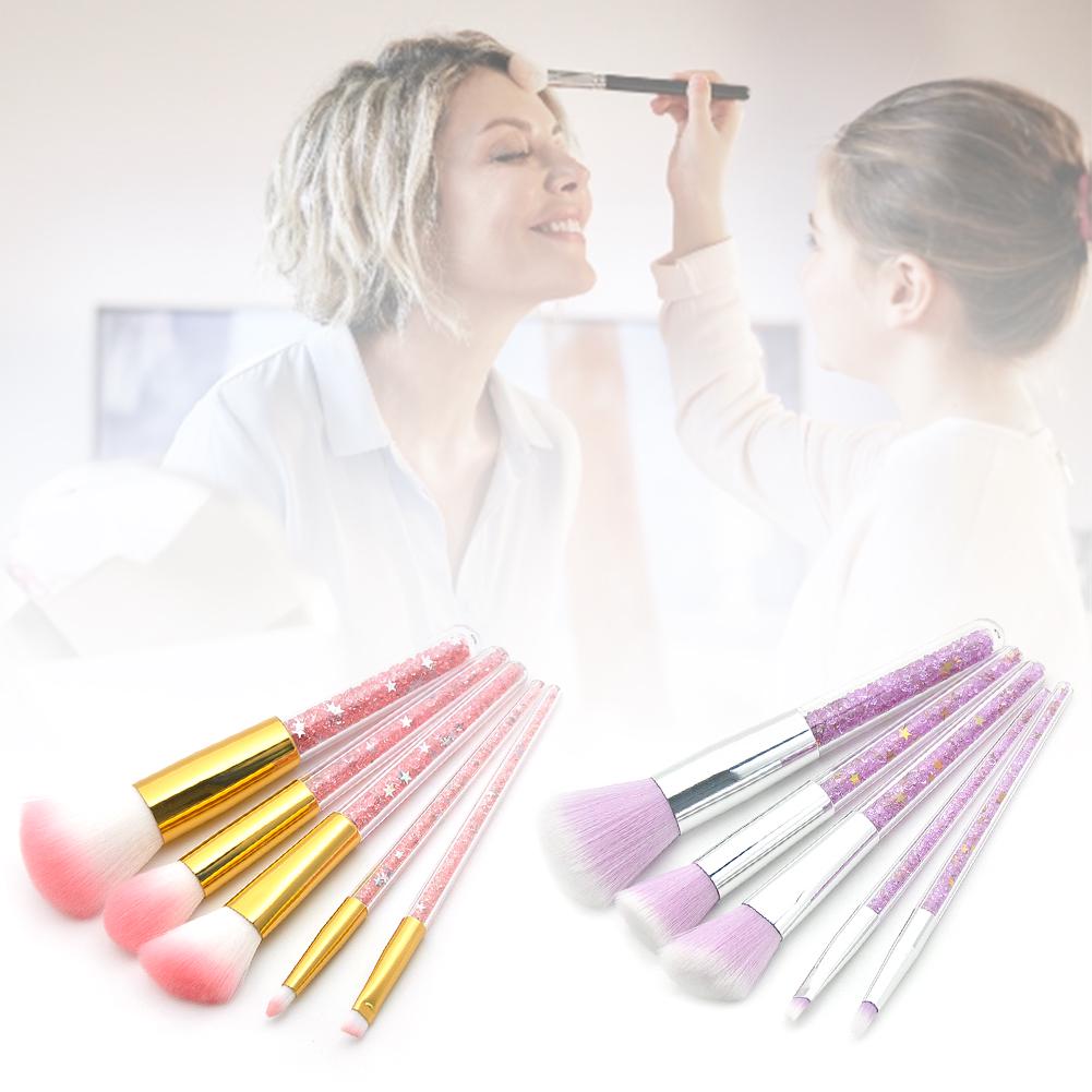 Makeup Brush Set Cosmetic with Transparent Handle for Women Foundation Face Powder and More