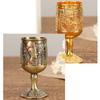 European Liquor Cup, Alloy Light Luxury Carved Pattern Goblet, Retro Mini Vodka Tumbler,  Creative Gift Home Decoration, 1pcs