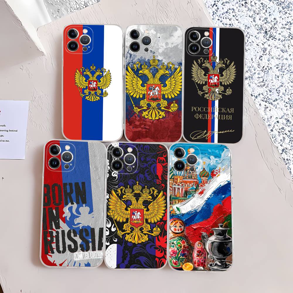 Flag Of Russia Phone Case For IPhone 17 16 15 14 13 12 11 Pro Max Plus Soft Cover Personalized DIY