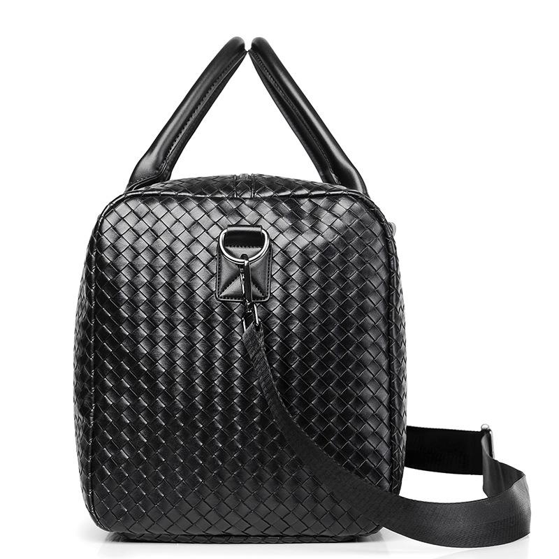 Nuova Borsa da Viaggio di Grande Capacità per Uomo, Borsa a Mano Casual per Brevi Distanze, Borsa Fitness Intrecciata a Quadri, Borsa a Spalla Singola a Tracolla