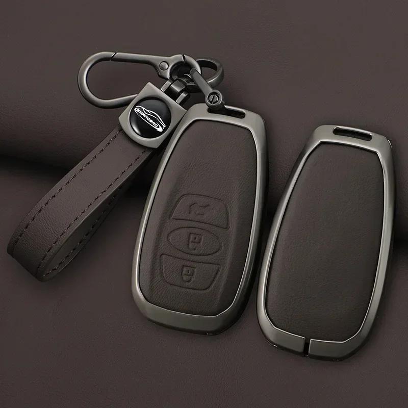 Interior Mouldings Zinc Alloy Leather Car Key Case Cover For Subaru BRZ STI XV SV Forester Legacy Outback Crosstrek Impreza WRX
