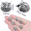 Gold, Silver Owl Loose Charm Beads Alloy Spacer Beads Alloy Charm  Jewelry Accessories