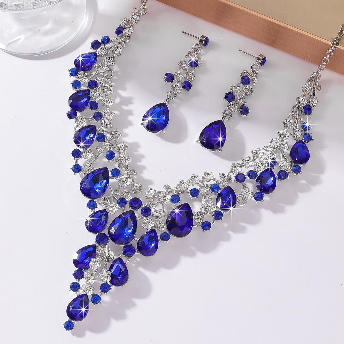Exquisite High-End European  American Bridal Necklace Earring Set - Elegant Wedding Accessories