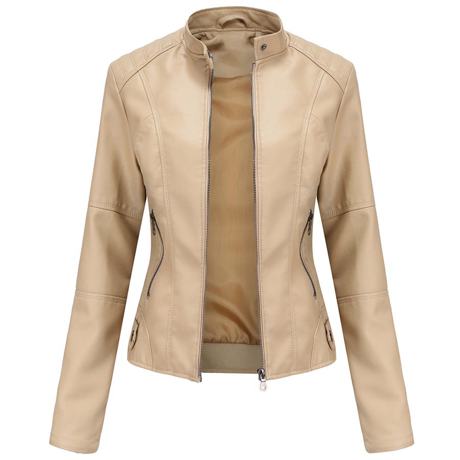 Women Faux Leather Biker Jacket PU Motorcycle Casual Zip Up Slim Coat Cropped Racer Moto Bomber Outerwear Plus Size S-4XL Oversized Fashion New