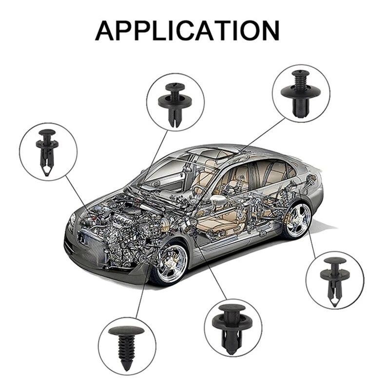 190 Stück Auto Befestigungsclips 6 Größen Kunststoff Befestigungselemente Set Auto Zierleisten Panel Clip Gemischt Auto Karosserie Stoßstange Nieten Set