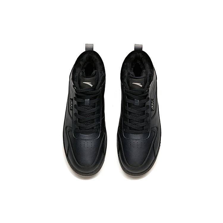 New Anta Life Collection Coverage Warm Slip Resistant Mid Top Skateboard Shoes Men's Black 912046920-3