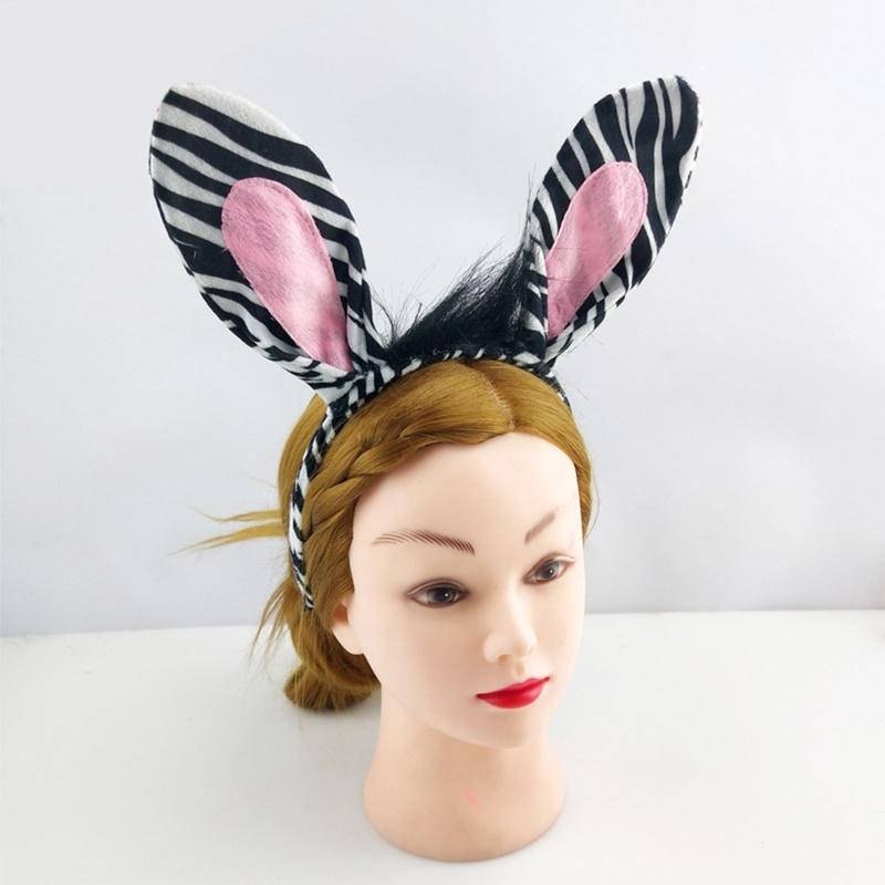 4Pcs Zebra Costume Set Zebra Ears Headband Tail Tutu Skirt Bowtie for Kid Halloween Christmas Animal Cosplay Accessories