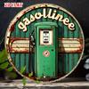Pc Vintage Gas Pump Metal Wall Art  Retro Tin Sign with Rusted Aluminum Finish Rustic Farmhouse Decor for Cafe Beach