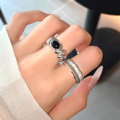 Niche Design High-End Retro Ring Women'S Thread Ring Arm Fashion Personality Cool Handsome Open Ring Trendy Cool