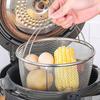 Stainless Steel Steamer Basket Round Folding Handles Mesh Colander 20x21cm Heat Resistance Frying Basket Pastas