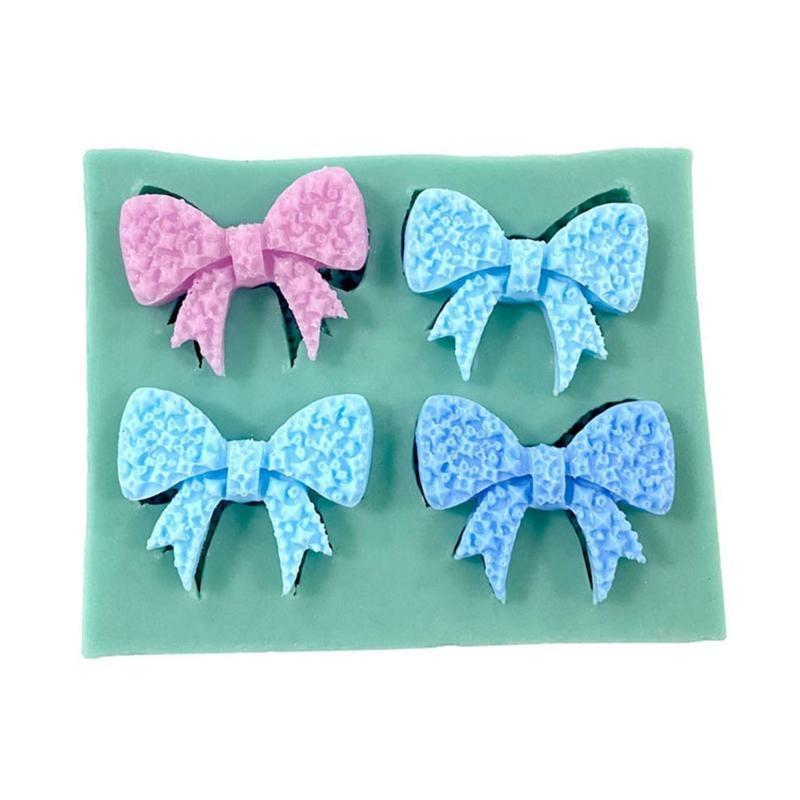 Mini Love Heart Bow Silicone Mold Handmade Soap Making Mould for DIY Baking Fondant Chocolate Wedding Cake