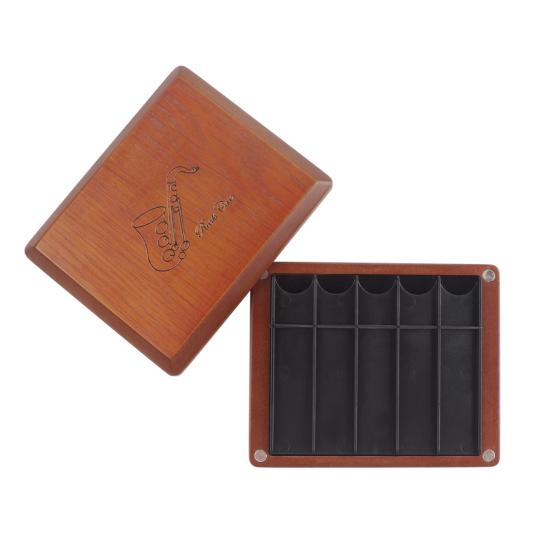 Clarinet Reed Case 10 Slots Saxophone Clarinet Holder Box with Magnetic Closure for Alto Tenor Soprano Saxophone Reeds