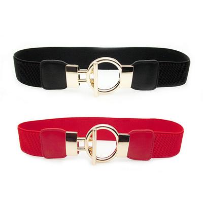Women Buckle Waistband Wide Elastic Stretch Waist Belt For Women Dress