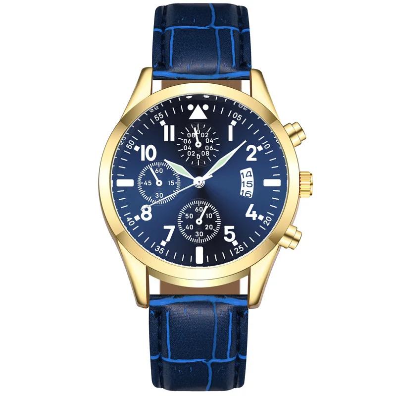 Popular Men Leather Watch with Calendar Luminous Function Watch Fashion Quartz Wristwatches Watches for Men Relogio Masculino