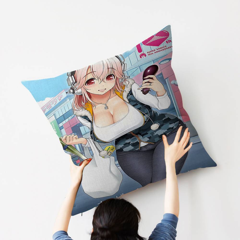 S-Super S-Sonico Pillow Cover For Bedroom Room And Living Room Sofa Decorative Cushion Cover