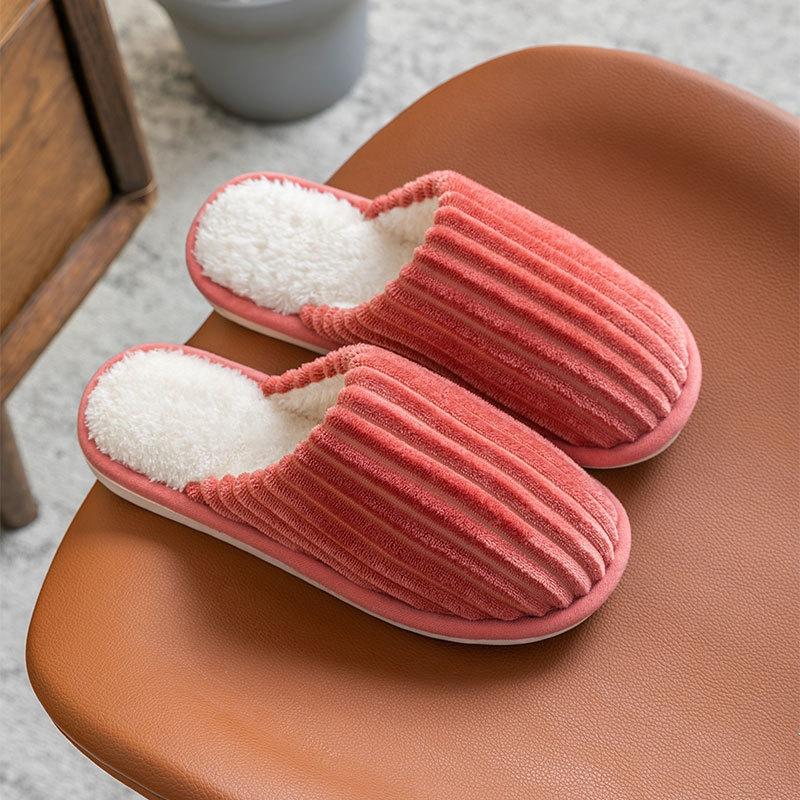 Cotton Slippers Women's Spring, Autumn and Winter Indoor Home Use Non-slip Confinement Shoes Thick-soled Home Warmth Couple Men