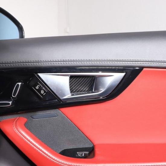 Carbon fiber ABS Inner Door Handle Bowl Cover Trim For Jaguar F-TYPE 2013-24