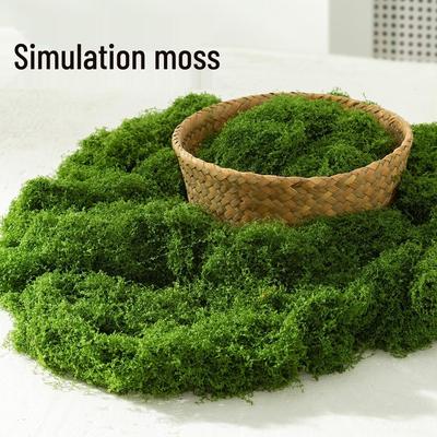 Moss Landscaping Wool Yarn: Artificial Green Turf with Bionic Lawn Stones for Micro Landscape Decoration.