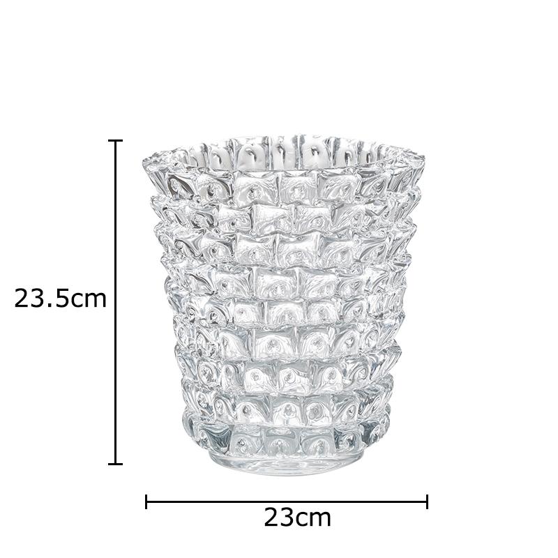 Transparent Wrinkle Glass Vase Desk Decoration Flower Arrangement Hydroponics Flower Pots Floral Vases Room Aesthetic Decor