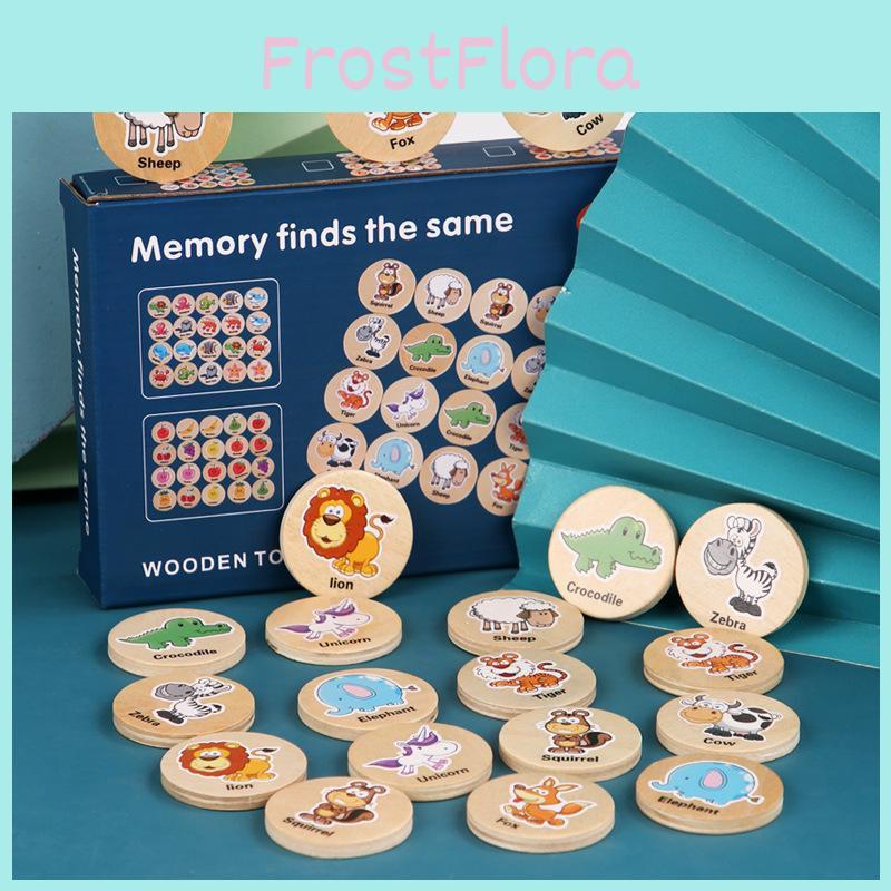 Wooden Educational Matching Puzzle For Children With Forest Animal Fruit Theme For Early Learning