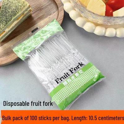 Einweg Transparente Plastik Obstgabeln (3000-Zählungen)