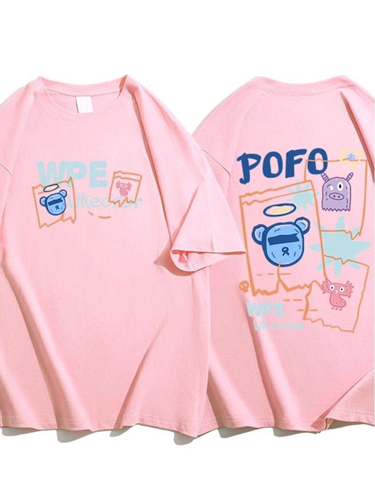 American Retro Plus Size Women's Loose Cotton T-Shirt - Short Sleeve, Petite Fit, Summer Style