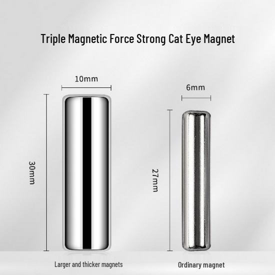 Magnete Triplo Occhio di Gatto: Strumento Magnetico per Unghie Cilindrico, Forte e Grande