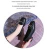 Women's 2026 New Style Black Leather Loafers - Soft Sole, Comfortable, Low-Cut Chunky Heel, Square Toe, Spring/Autumn.
