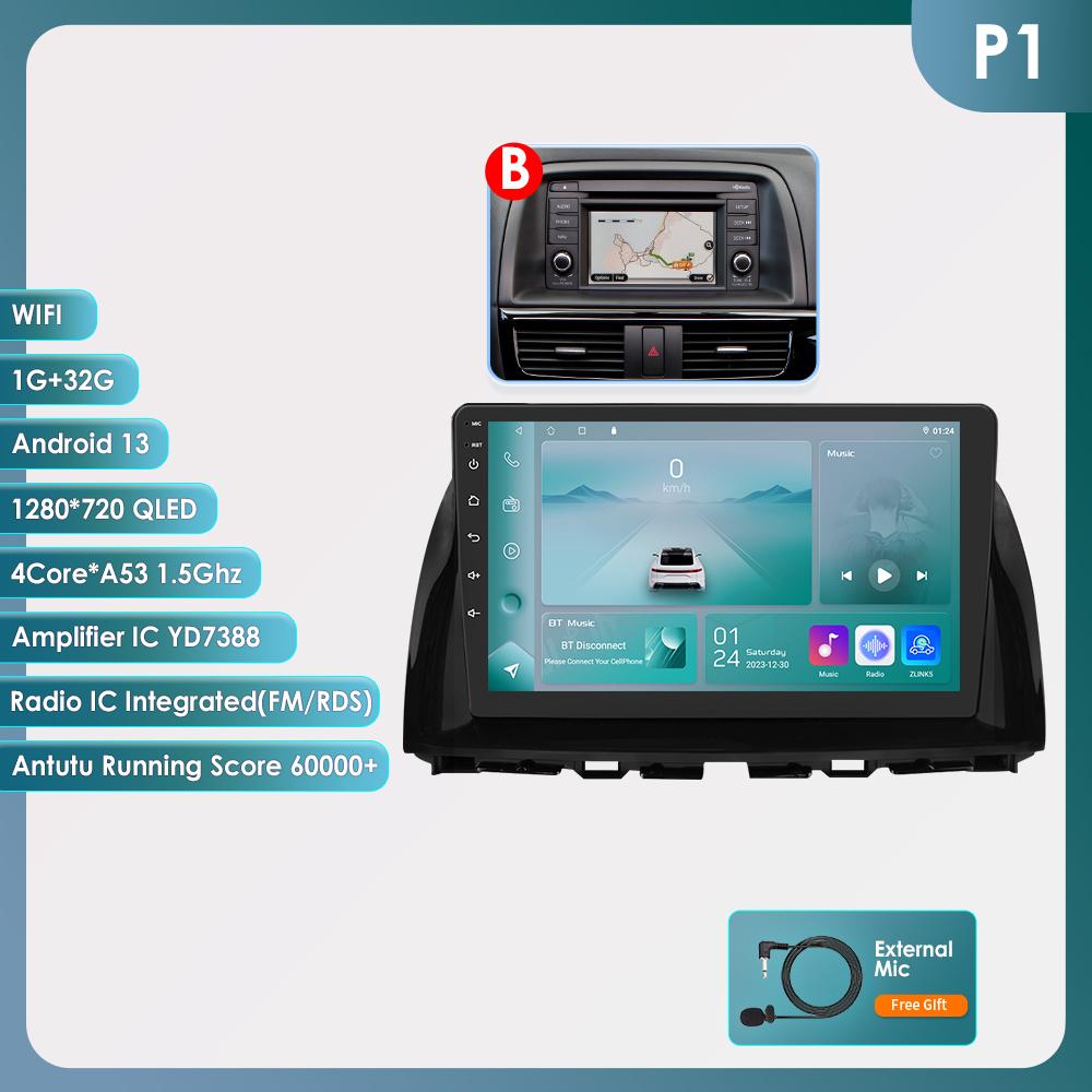 

Ossuret Для Mazda CX5 CX-5 CX 5 2012 - 2015 Автомагнитола Мультимедийный Видеоплеер Навигация Android 13 2 Din Carplay 4G-LTE RDS Интеллектуальный DVR DAB P1 B 4Bore 1G 32G