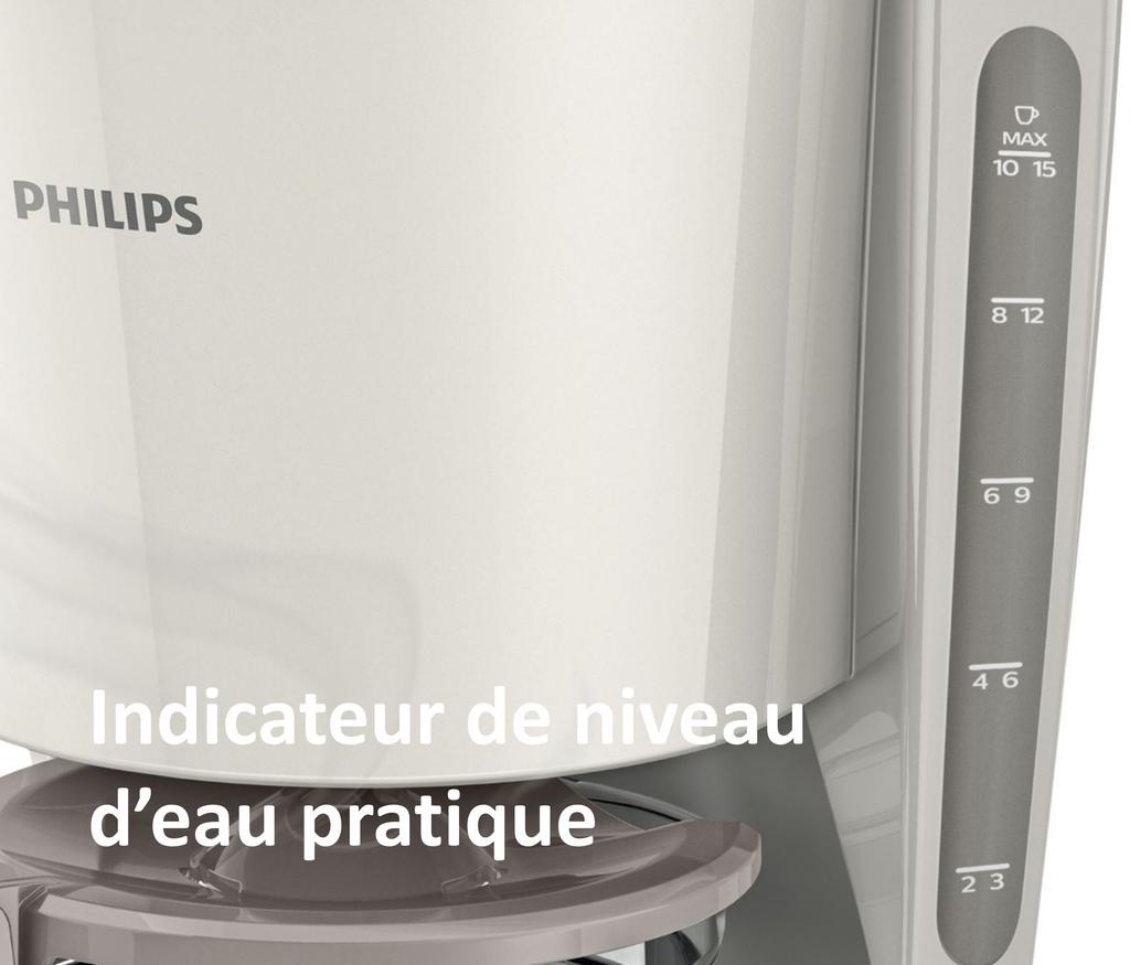 Cafetière Filtre - PHILIPS - HD7461/00 - Collection Daily - 1.2L - 1000W - Blanc