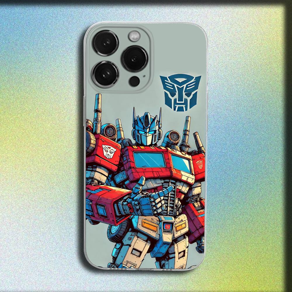 Cool T-Transformers Phone Case For iPhone 16,15,14,13,12,11 Plus,Pro,Max,XR,XS,Plus,SE,Mini Transparent Soft Cover