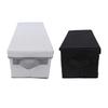 2PCS CD Storage Box with Lid Foldable High Capacity Stackable DVD Holder Case for Desktop Gray White+Black