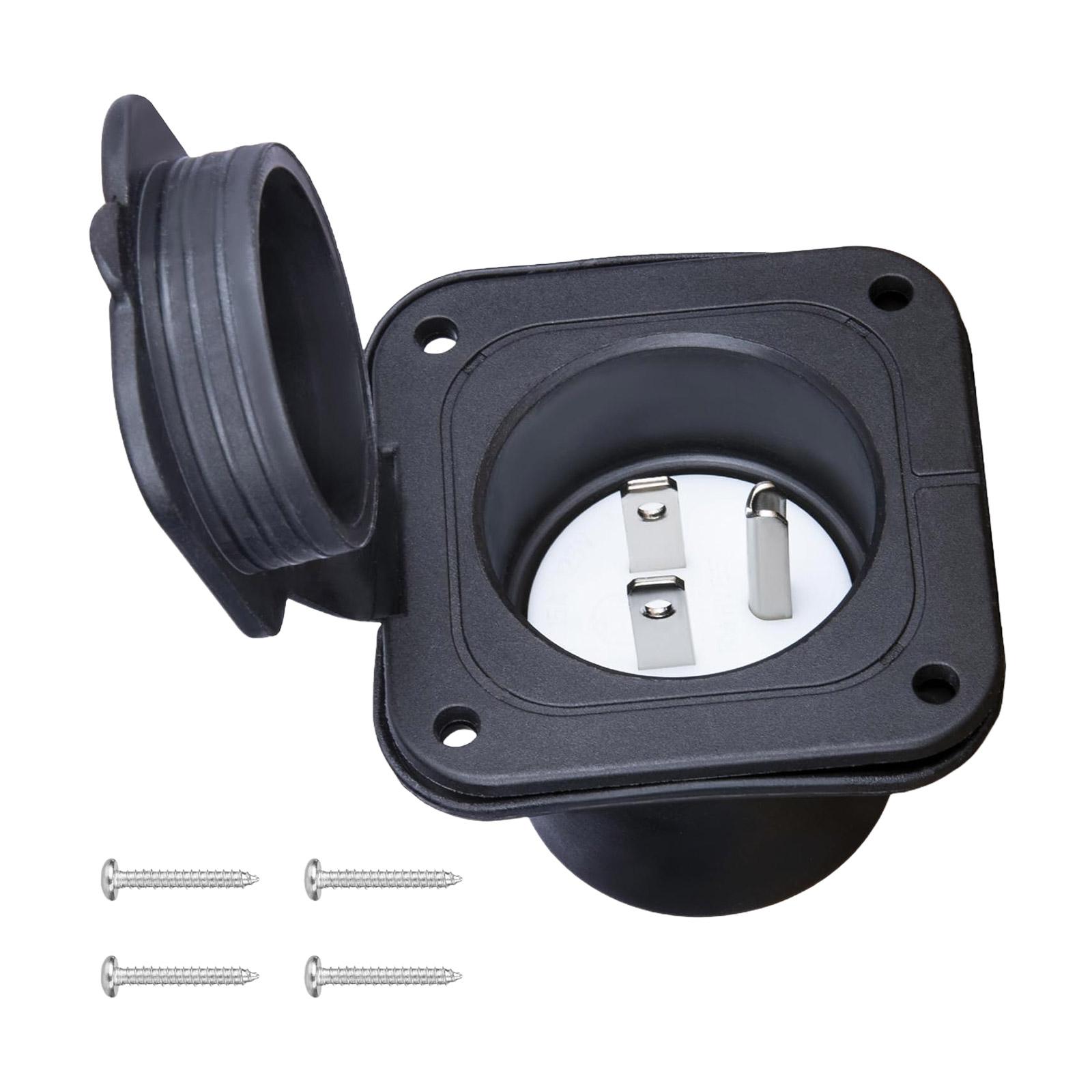 Easy Installation Campers Power Outlet 15A 125V Explosions Protection Waterproof Power Socket Nylon Housing 1